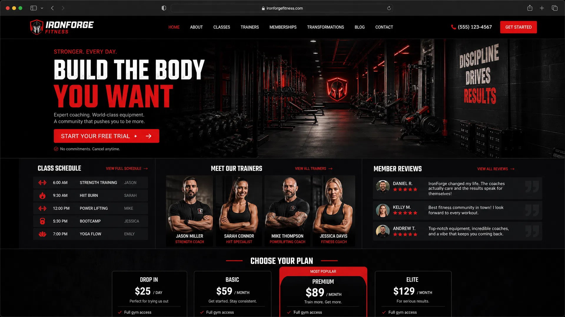 Gym website